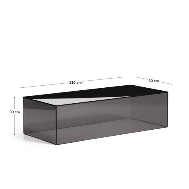 Журнальный столик Orlia T00539CR15 из темно-серого закаленного стекла 110 x 50 см