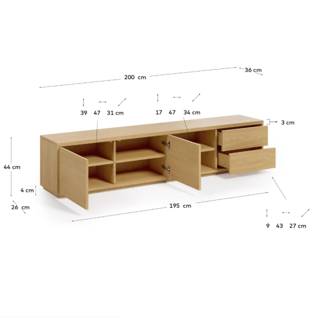 Тумба под ТВ Abilen M1000007MM40  200 x 43,6 см 