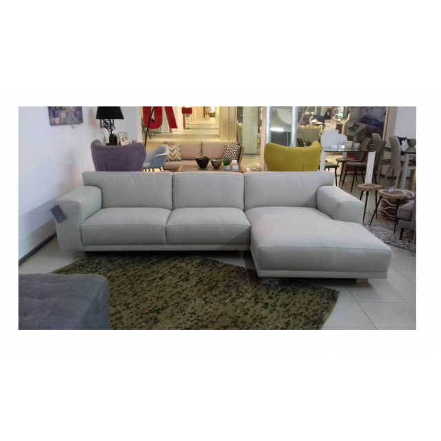 Диван кутовий Furninova TREVI DEEP, 285x150, тканина / шкіра Сірий