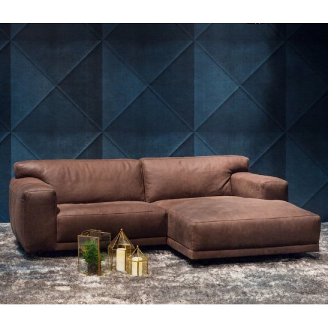 Диван кутовий Furninova TREVI DEEP, 285x150, тканина / шкіра Сірий