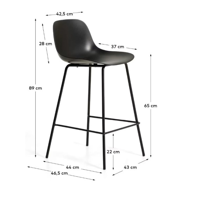 Полубарный cтул Altea C00305PL01 Черный