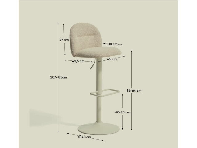 Стілець QUINBY CC1222PL10 Коричневий