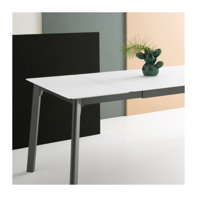 Стіл Otello 120(160)x80 см 07347G7G скло білого кольору матовий відтінок
